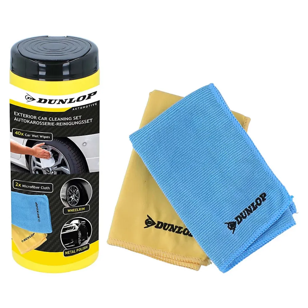 Dunlop Lingettes Nettoyantes Voiture 35x35cm, Microfibre 250gsm, Intérieur & Extérieur, Nettoyage Sans Traces* Chiffon