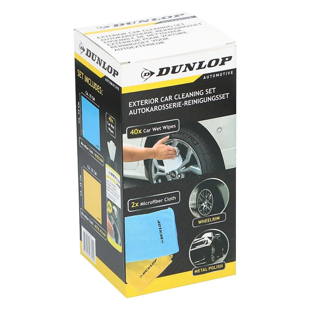 Dunlop Lingettes Nettoyantes Voiture 35x35cm, Microfibre 250gsm, Intérieur & Extérieur, Nettoyage Sans Traces* Chiffon