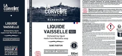 Liquide vaisselle & mains au savon de marseille Savonnerie du midi 500 ml>La Corvette