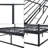 [En.Casa] Lit à baldaquin Kristianstad métal 160 x 200 cm noir en.casa* Lit À Baldaquin