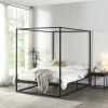 Lit à baldaquin Kristianstad métal 140 x 200 cm noir en.casa>[En.Casa] Outlet