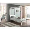 Petits-Meubles Lit à baldaquin 90x200 Sommier Inclus Vipack Pino - Blanc* Lit À Baldaquin