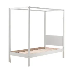 Petits-Meubles Lit à baldaquin 90x200 Sommier Inclus Vipack Pino - Blanc* Lit À Baldaquin