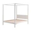 Lit à baldaquin 140x200 Sommier Inclus Vipack Pino - Blanc>Petits-Meubles