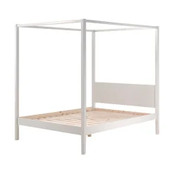 Lit à baldaquin 140x200 Sommier Inclus Vipack Pino - Blanc>Petits-Meubles