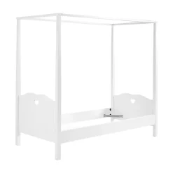 Petits-Meubles Lit à Baldaquin 90x200 Sommier Inclus Vipack Amori - Blanc* Lit À Baldaquin