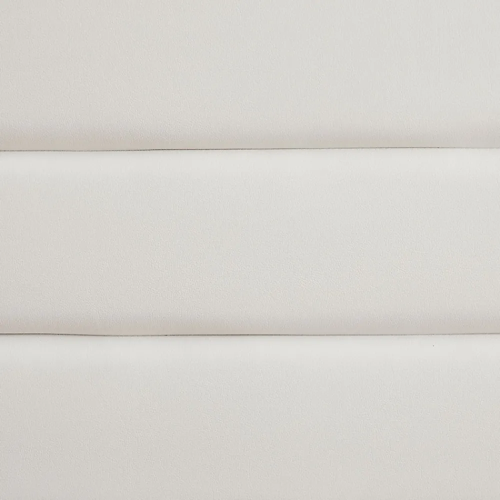 Lit 1 place HUDSON, 90 x 190 cm, capitonné avec sommier, revêtement synthétique blanc>Idimex Sale