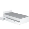 Bb Loisir Lit 1 place 90x190cm blanc TIDO inclus chevet et tiroir pour rangement* Lit Simple