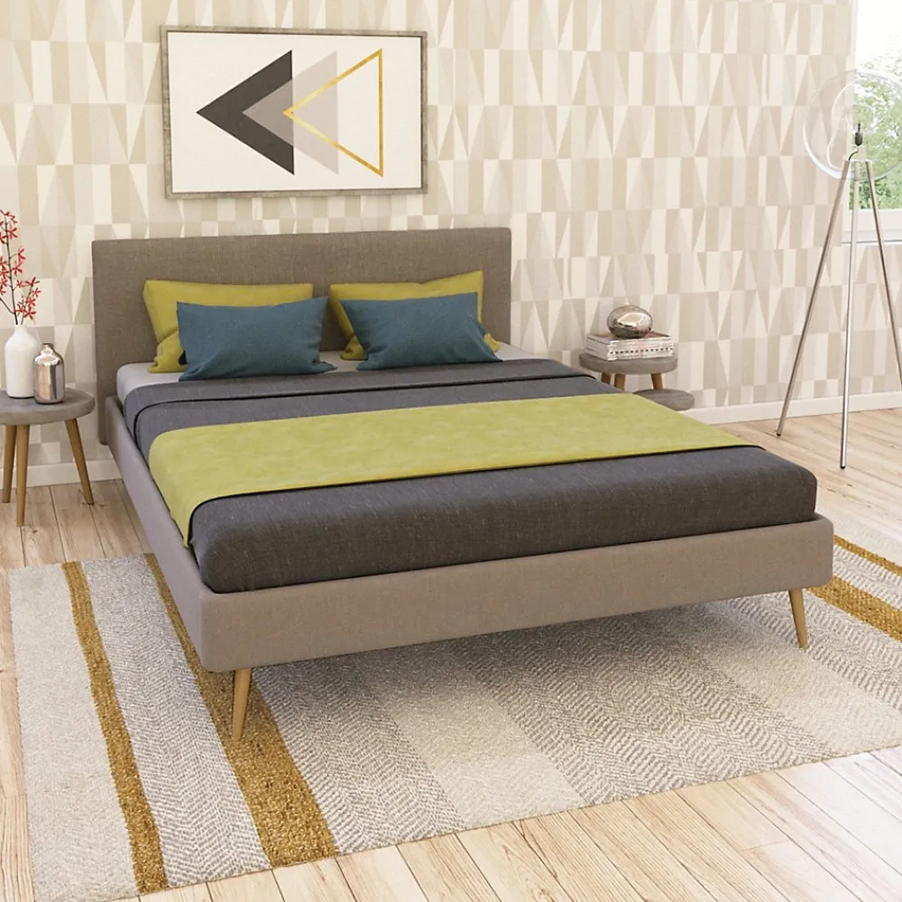 Bb Loisir Lit 2 places 140x190cm Beige FIONI inclus sommier et tête de lit* Lit Double