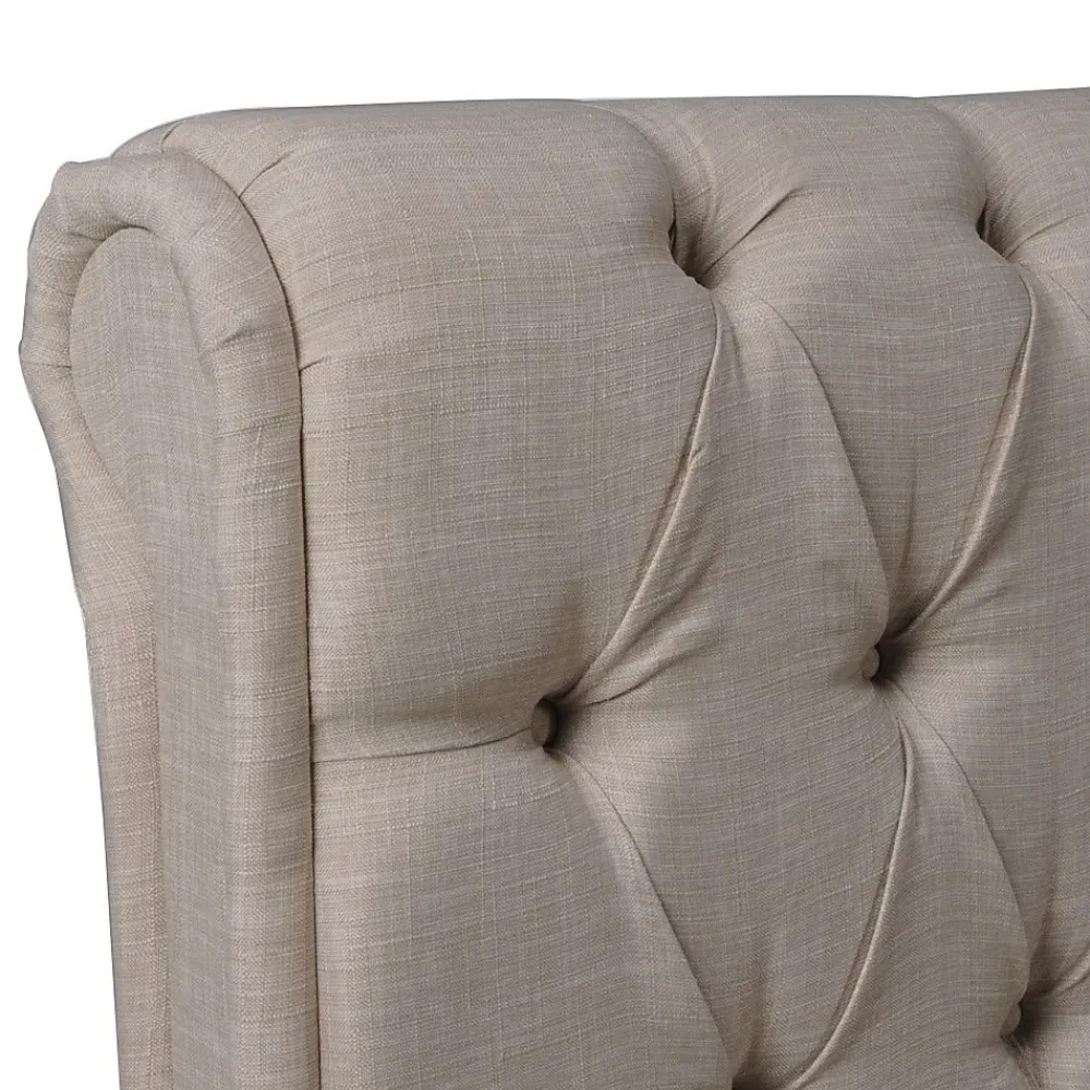 Lit 2 places 140x190cm CHALIN beige avec tête de lit inclus sommier et 4 tiroirs pour rangement>Bb Loisir