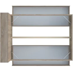 Bb Loisir Lit 2 places 140x190cm chêne ROGO inclus sommier et tete de lit avec étageres et 2 tiroirs* Lit Double