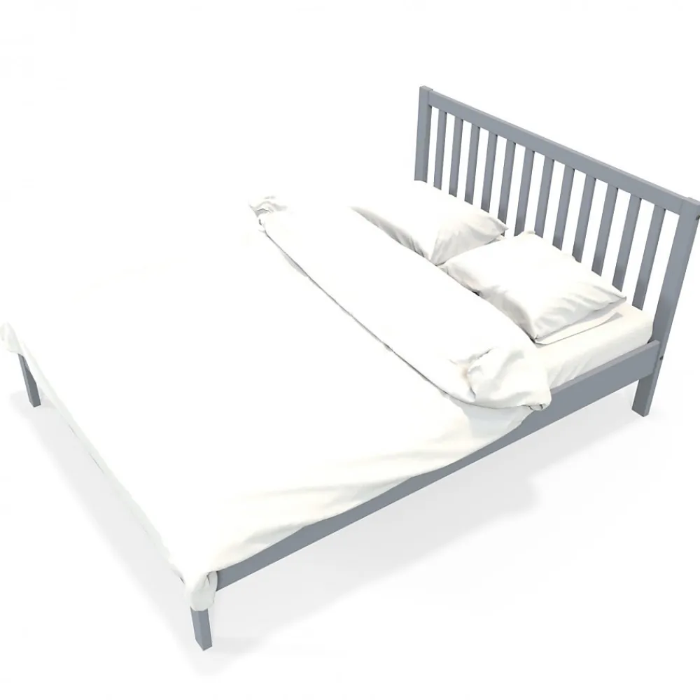 Lit 2 places 140x190cm Gris PARVI inclus sommier>Bb Loisir Sale