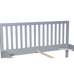 Lit 2 places 140x190cm Gris PARVI inclus sommier><noscript><img width=