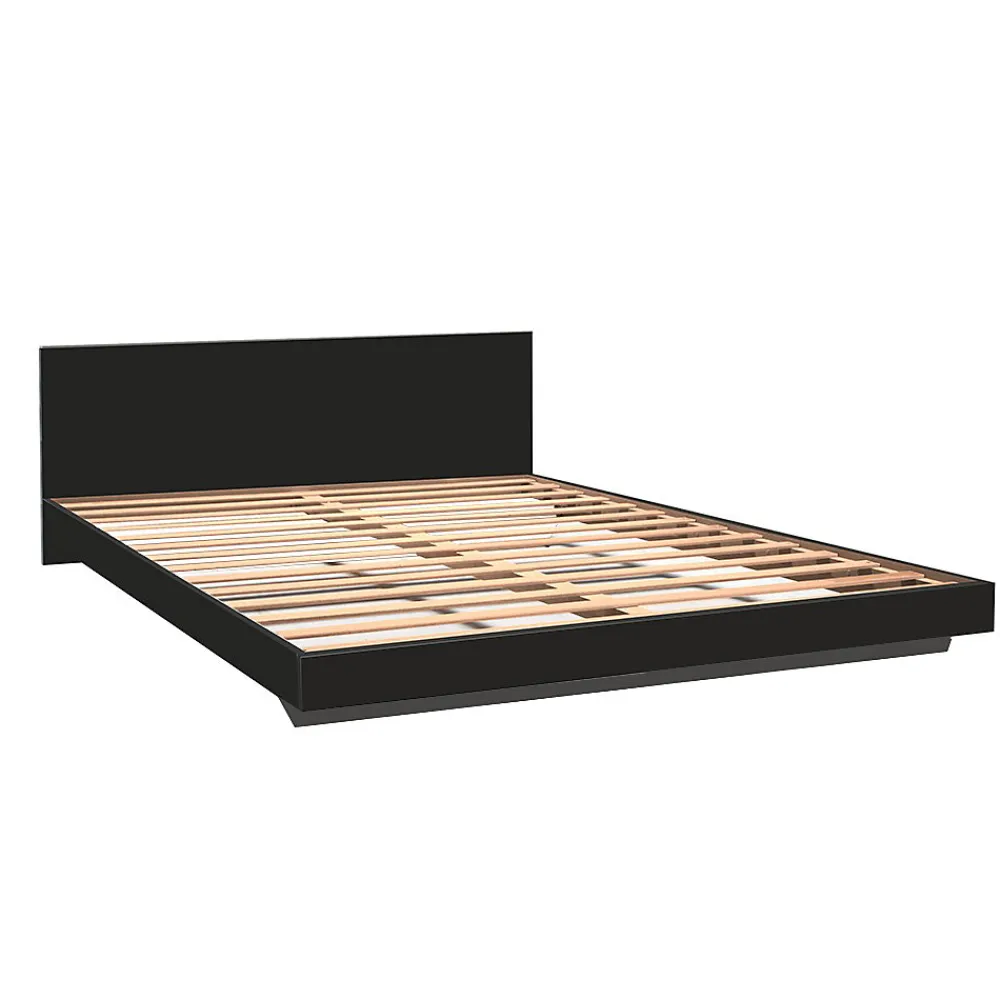 Lit 2 places 160x200cm Noir LIFA inclus sommier et tête de lit>Bb Loisir Sale