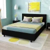 Bb Loisir Lit 2 places 140x190cm noir avec sommier ALATA* Lit Double