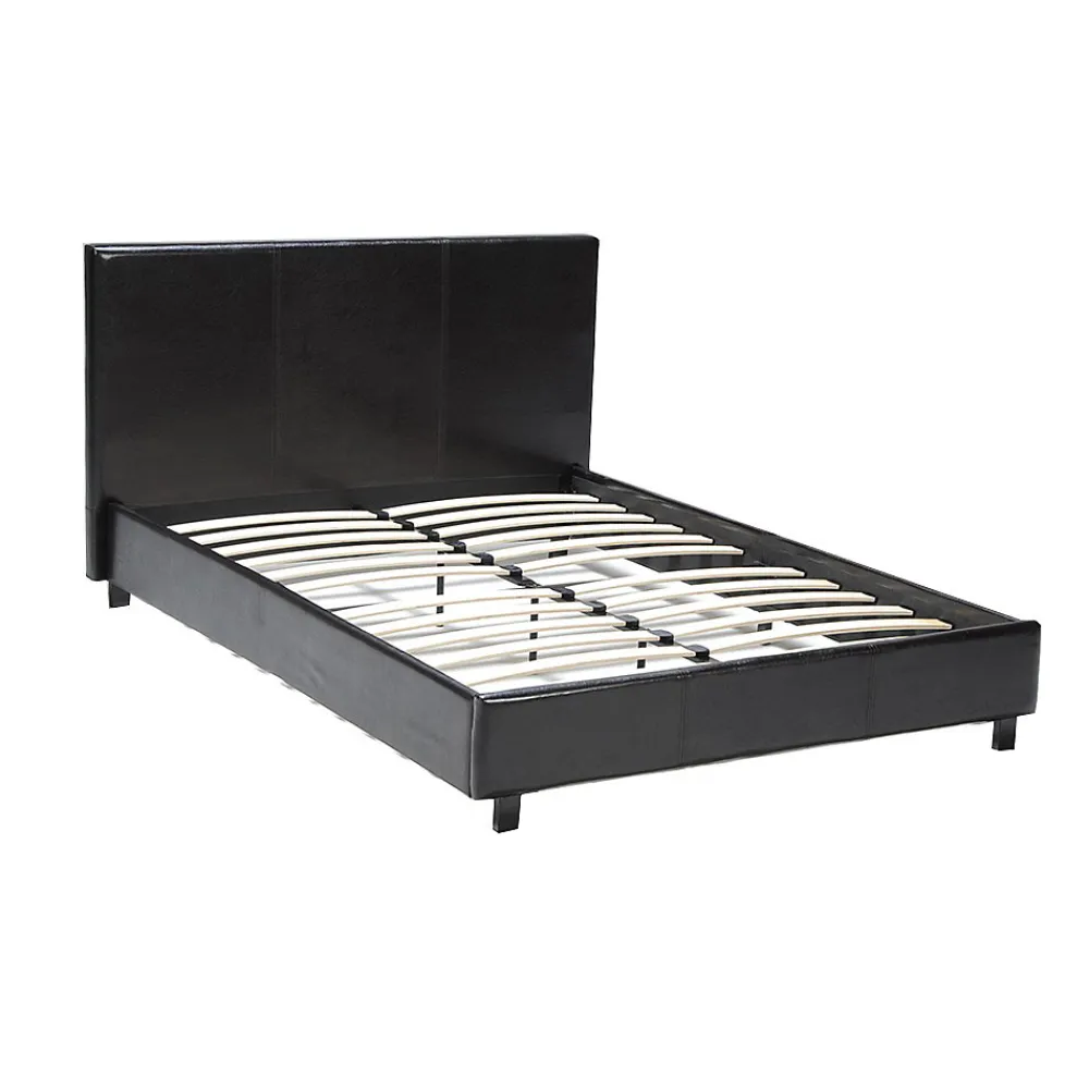 Bb Loisir Lit 2 places 140x190cm noir avec sommier ALATA* Lit Double