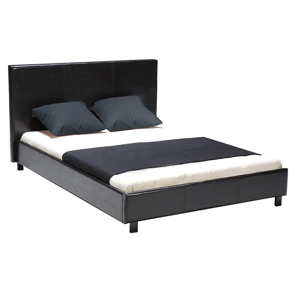 Bb Loisir Lit 2 places 140x190cm noir avec sommier ALATA* Lit Double