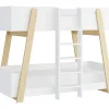 Lit superposés 90 x 190 cm - Blanc et naturel - CORODELA>Vente-unique Discount