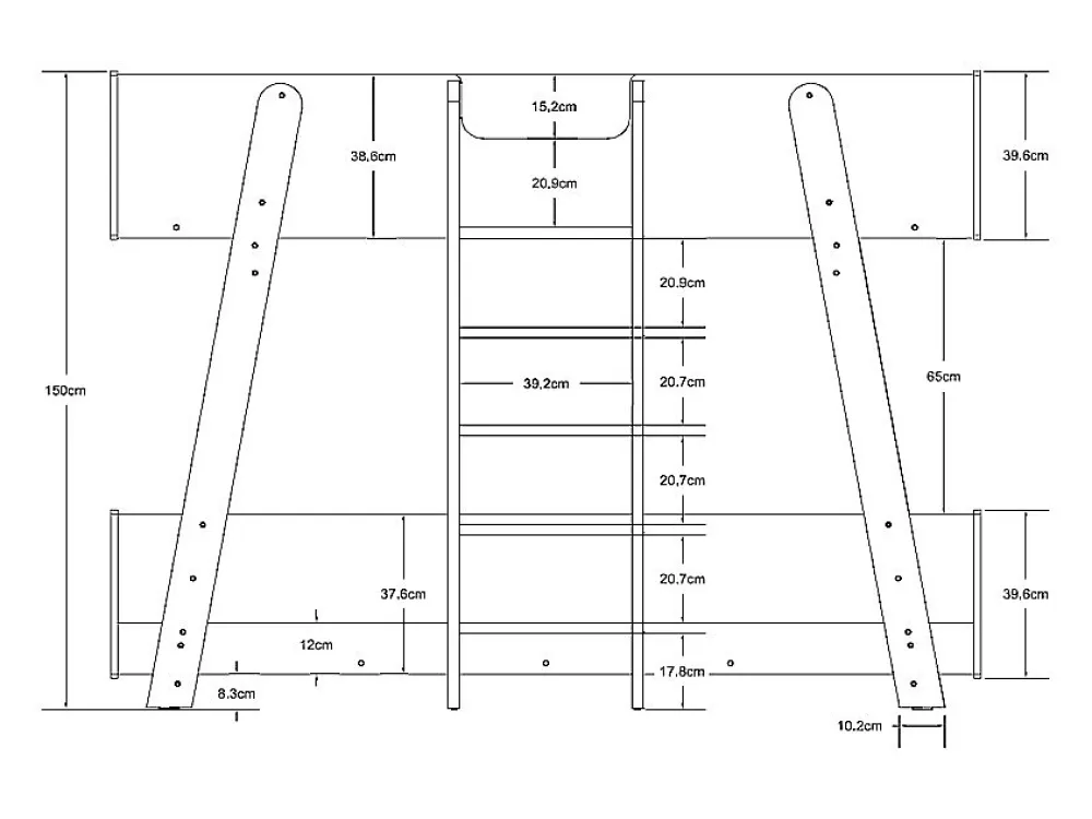 Lit superposés 90 x 190 cm - Blanc et naturel - CORODELA>Vente-unique Discount