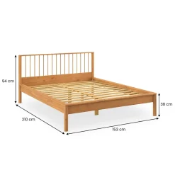 Idimex Lit 140 x 200 avec sommier APOANA en bois massif - Coloris chêne* Lit Simple