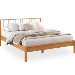 Idimex Lit 140 x 200 avec sommier APOANA en bois massif - Coloris chêne* Lit Simple