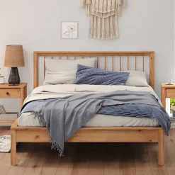 Idimex Lit 140 x 200 avec sommier APOANA en bois massif - Coloris chêne* Lit Simple