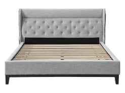Vente-unique Lit 160 x 200 cm - Gris + Matelas - MARSDENIO* Lit Double