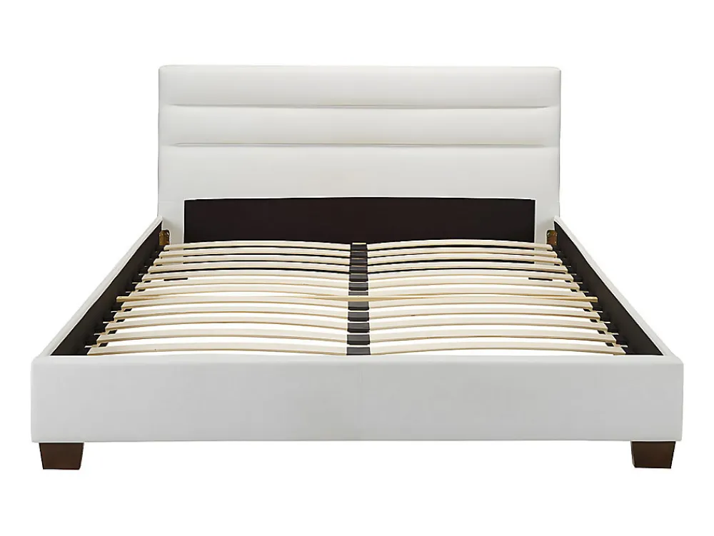 Lit 160 x 200 cm - Simili - Blanc - FAUSTIN>Vente-unique