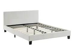 Lit 140 x 190 cm - Simili - Blanc - CORNELIUS II>Vente-unique Sale