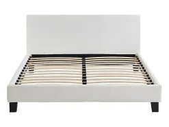 Lit 140 x 190 cm - Simili - Blanc - CORNELIUS II><noscript><img width=
