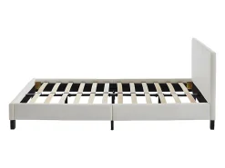 Lit 140 x 190 cm - Simili - Blanc - CORNELIUS II><noscript><img width=