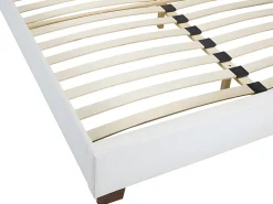 Lit 160 x 200 cm - Simili - Blanc + Matelas - FAUSTIN><noscript><img width=