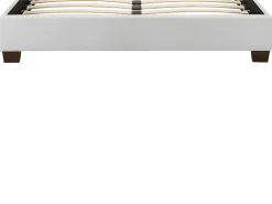 Lit 160 x 200 cm - Simili - Blanc + Matelas - FAUSTIN><noscript><img width=