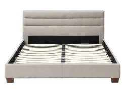Lit 140 x 190 cm - Tissu - Beige - FAUSTIN><noscript><img width=