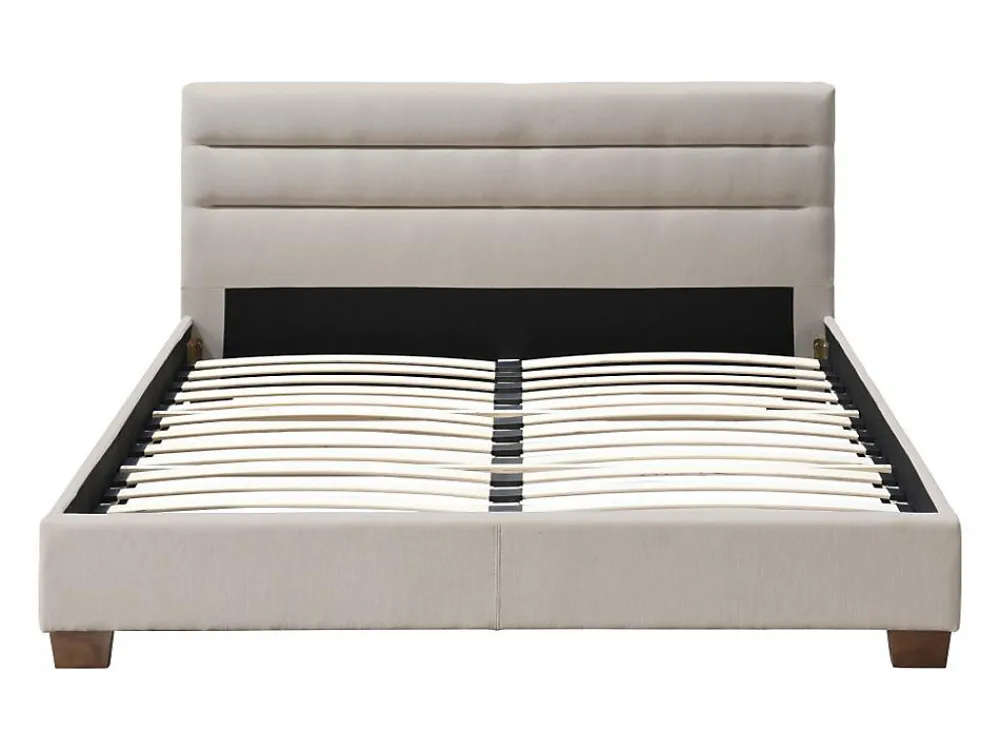 Lit 140 x 190 cm - Tissu - Beige - FAUSTIN>Vente-unique Outlet