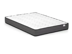 Lit 140 x 190 cm - Tissu - Beige + Matelas - FAUSTIN><noscript><img width=