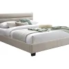 Vente-unique Lit 160 x 200 cm - Tissu - Beige - FAUSTIN* Lit Double