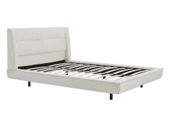 Lit 140 x 190 cm - Tissu bouclette - Beige - ISYDE>Vente-unique New