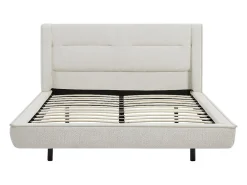 Lit 140 x 190 cm - Tissu bouclette - Beige - ISYDE><noscript><img width=