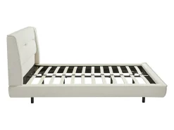 Lit 140 x 190 cm - Tissu bouclette - Beige - ISYDE><noscript><img width=