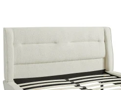 Lit 140 x 190 cm - Tissu bouclette - Beige - ISYDE><noscript><img width=