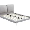 Vente-unique Lit 140 x 190 cm - Velours - Gris + Matelas - IBEDIA* Lit Double