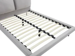 Vente-unique Lit 160 x 200 cm - Velours - Gris - IBEDIA* Lit Double