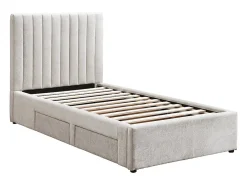 Lit 90 x 190 cm avec 2 tiroirs - Tissu - Beige - SARAH>Vente-unique Sale