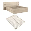 Lit 180 x 200 cm avec 4 tiroirs - Coloris : Naturel + Sommier - TENALIA>Vente-unique Outlet