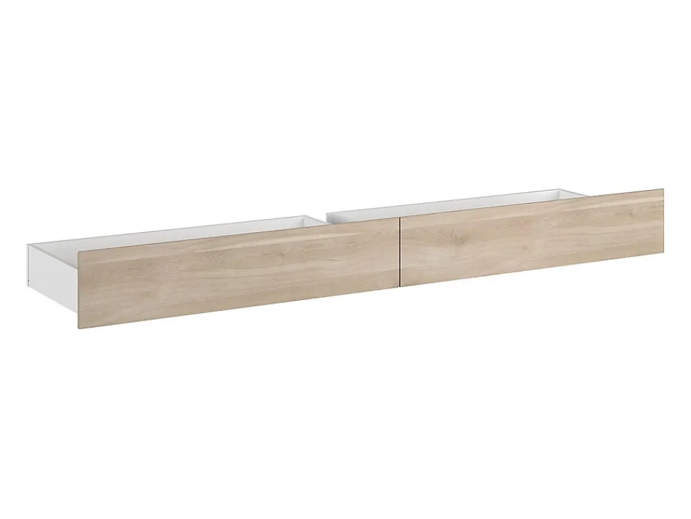 Lit 120 x 190 cm avec 4 tiroirs - Coloris : Naturel + Sommier - TENALIA>Vente-unique Online