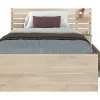 Vente-unique Lit 120 x 190 cm avec rangements - Coloris : Naturel + Sommier + Matelas - TENALIA* Lit Avec Rangement