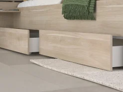 Lit 180 x 200 cm avec rangements - Coloris : Naturel + Sommier + Matelas - TENALIA><noscript><img width=