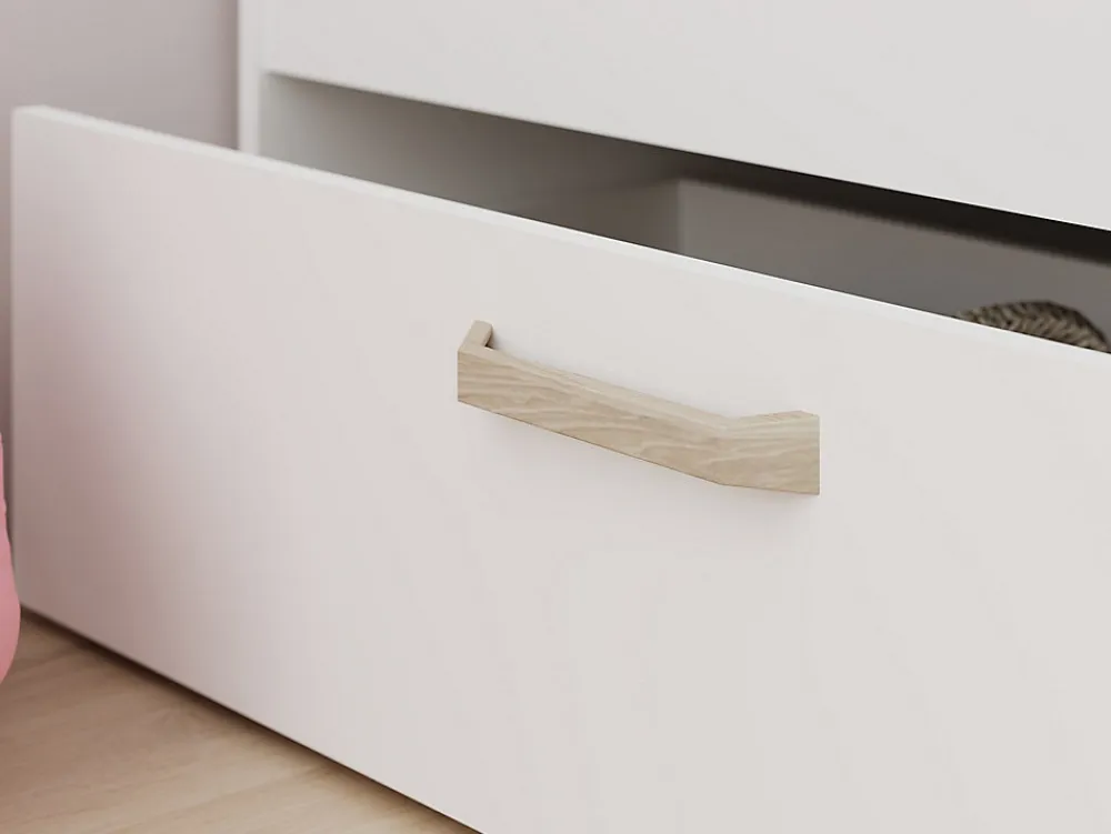 Lit 120 x 190/200 cm avec rangements - Blanc et naturel - KINSELIA>Vente-unique Clearance