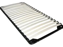 Vente-unique Lit 90 x 190/200 cm avec rangements - Blanc et naturel + Sommier + Matelas - PAULETTE* Lit Avec Rangement